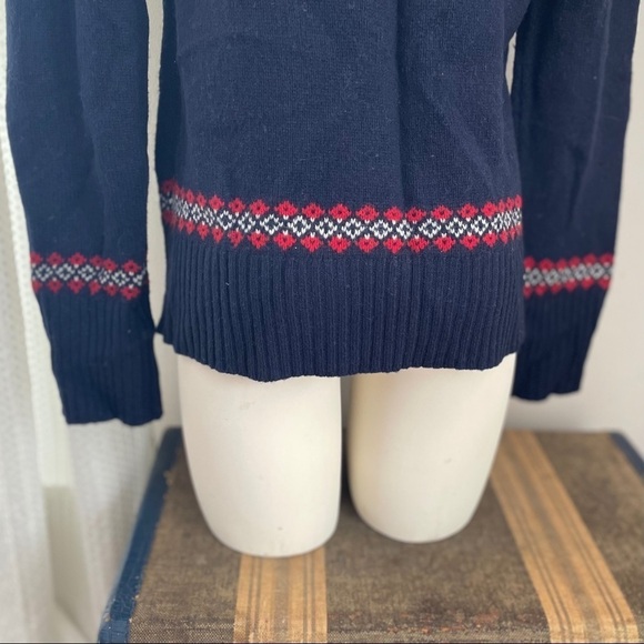 Cambridge Dry Goods Navy Snowflake Sweater L - Picture 7 of 9